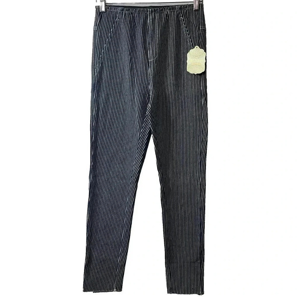 Altar'd State Pants - Altar'd State Pull On Pants Women's Medium Blue White Striped Elastic Waistband